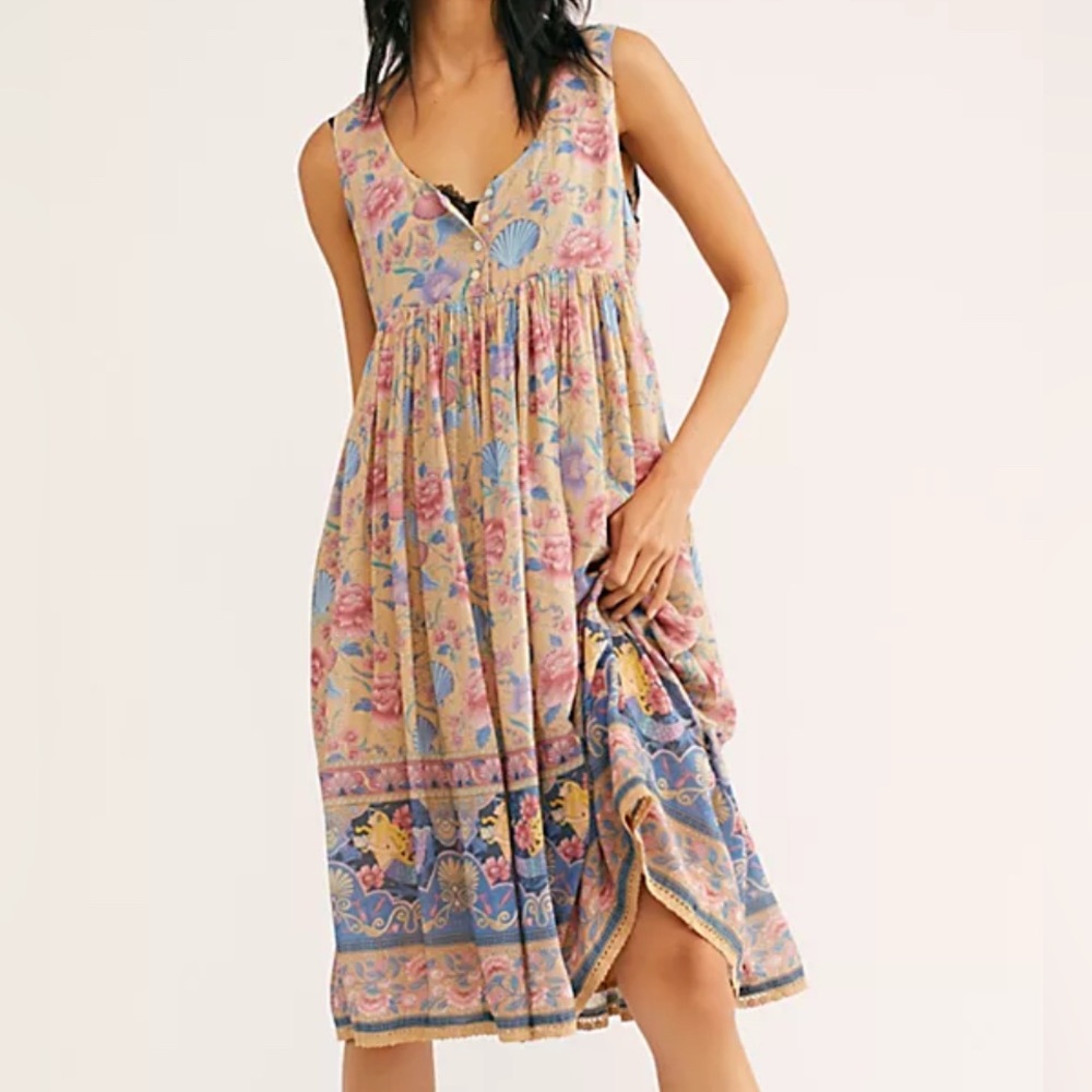 Spell Seashell Babydoll Sleeveless Maxi Sundress